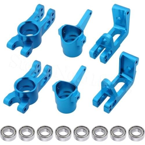 HSP 1/8 Upgrade Parts 860008 860009 860010 Aluminum R/F Hub Carrier Steering Carrier Bearings 16*8*5 85763 For 1/8 RC Hobby Car