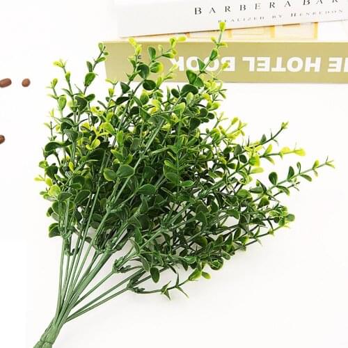 Fake Plants Fern Grass Wedding Wall Outdoor Decor Green Leaf Artificial Flowers Plastic Plante for Home Garden Decoration