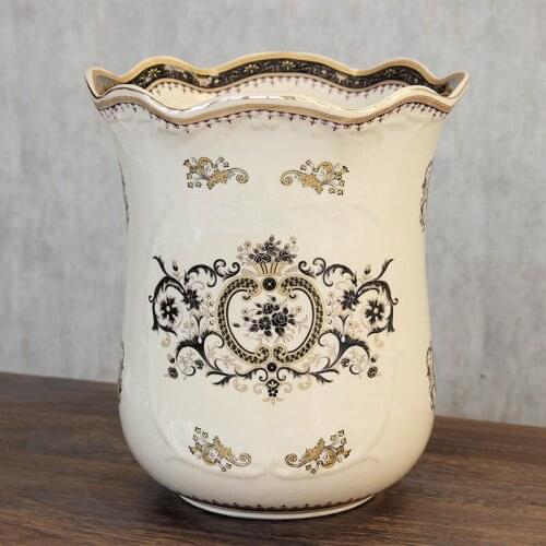 European style ceramic storage bin living room creative trash can modern simple American style sundry container decorative vase
