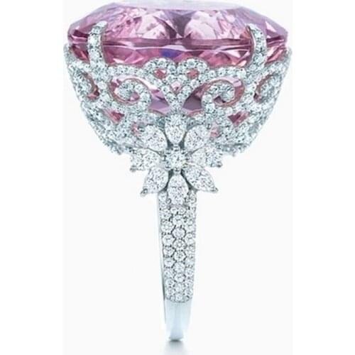 Pink Fashion Women Rings Alloy Inlaid Crystal Rings For Women Wedding Engagement Bands Simple Charms Jewelry Accessories