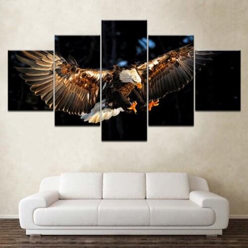 The flying eagle animal 5 piece Wallpapers modern Modular Poster art Canvas painting for Living Room Home Decor