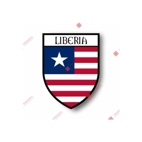 Hot Sell Personality Stickers Decal Souvenir Vinyl Car Shield City Flag World Crest Liberia Racing Stickers