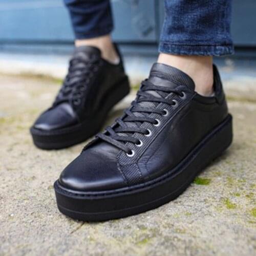 Tezcan Hakiki Deri 7609 Siyah Deri Erkek Spor Ayakkabı Yeni Sezon Yazlık Tüm Kıyafetlere Uygun İndirimli Fiyat Ve Hızlı Kargolar