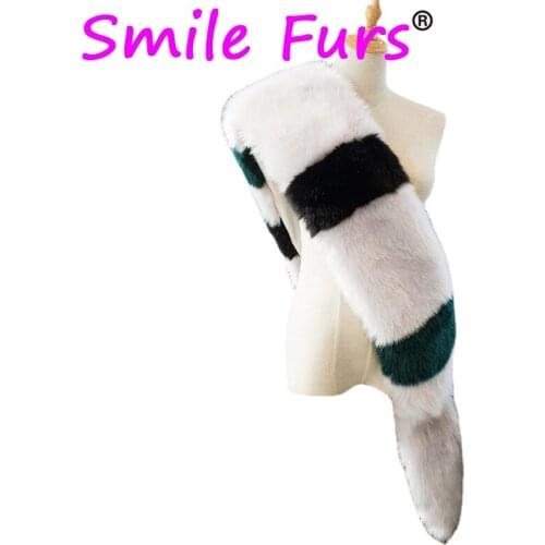 Faux Fur Wraps Super Luxury Large Women Fur Scarf Collar Cute Tails Design Shawls Fluffy Party Wedding Decor 100% High Quality