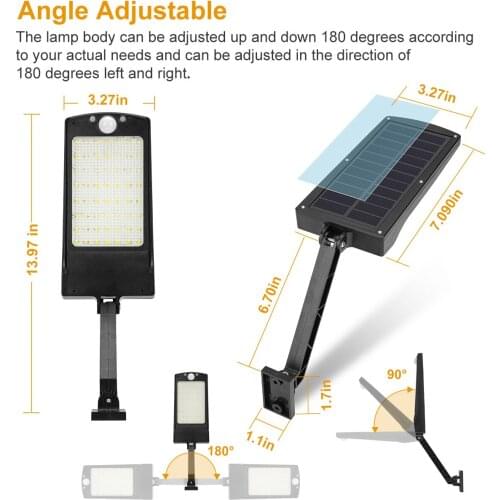 Outdoor Led Solar-Street-Wall-flood-Lamp Garden-yard-path-lights Pir-Motion-Sensor Remote-Control Waterproof