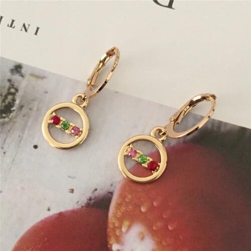 2020 New Trendy Gold Color Plating Colorful Snake Shell Star Lightening Bolt Circle Charm Hoop Earrings For Women Girl Party