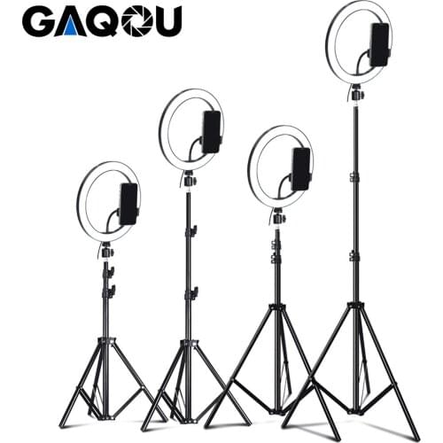 Video lights Dimmable LED Ring Light Camera Photo Studio Photography Makeup Ring Lamp for Youtube VK with Tripod Phone Holder