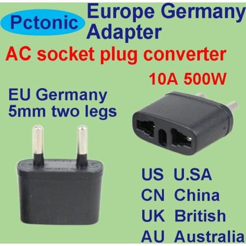 PCTONIC Universal AC power plug socket adapter converter US China EU Europe AU Australia UK British travel outlet 5 4.8mm