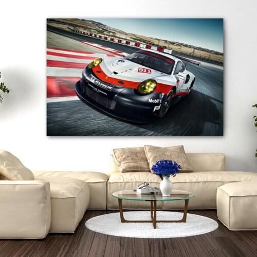 Canvas Posters and Prints Porsche 911 RSR Race Car Supercar Painting Wall Art for Living Room Decor