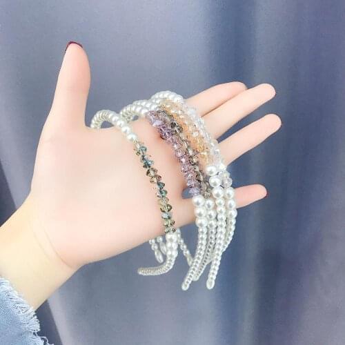 Handmade Pearl Fashion Hairband Headband Women Girls Hair Head Hoop Bands Accessories For Children Hairband Scrunchy Headdress