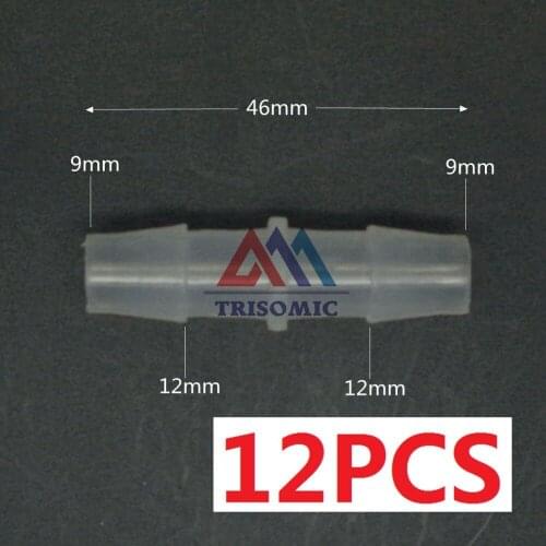 12 pieces 9mm Straight Connector Plastic Fitting Barbed PP Hose PVC Tube Connection Joiner Fitting Aquarium Fish Tank