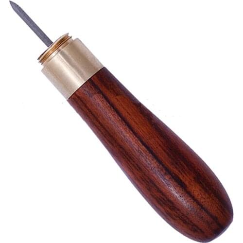 Handmade Craft DIY Leather Craft Sandalwood Rhombus Leather Reaming Awl Cone Spacing Leather Punch Tool