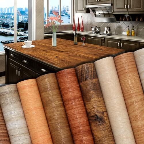 Wood Grain Sticker PVC DIY Self Adhesive Waterproof Wallpapers Renovation Furnitures Wall Stickers Home Decor Sticky Paper Decal