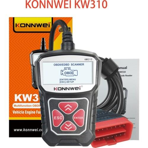 OBD2 Scanner KONNWEI KW310 For Professional Automotive Code Reader Diagnostic Tool Russian Language PK Elm327 OBDII Tool Tester