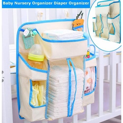 Baby Diapers Bags Nursery Hanging Diaper Caddy Wipes Crib Nappy Storage Holder Bag Baby Organizer