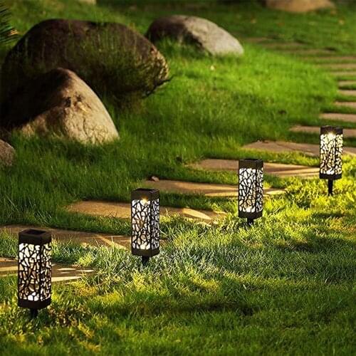 Sensor Solar Garden Pathway Lights Eco-friendly Durable Solar Lamp Home Waterproof Iron Lawn Lamp Outdoor Decor