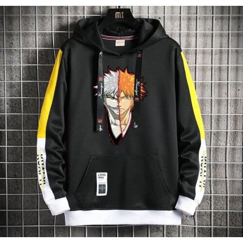 Anime Bleach Hoodie women men Popular Harajuku Hoodeds Pullover Streetwear Casual Fake Two-Piece jacket coat