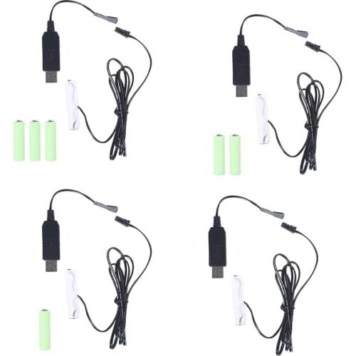 AA to 4AA Battery Eliminator USB Power Supply Replace 1-4pcs1.5V AA Batteries for Clock Toys Holiday Lights Fan LED