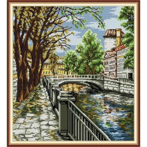 Everlasting Love Waterside Ecological Cotton Chinese Cross Stitch Kits Counted Stamped 11 14CT DIY Holiday Gift Send Off Family