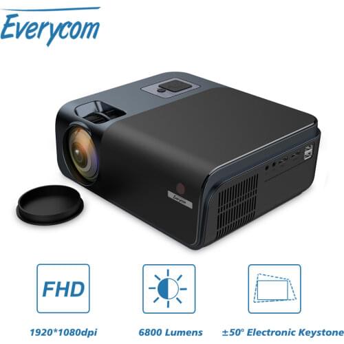 Everycom R15 Native 1080P Video Projector 5G Wifi Optional Full HD 6800 Lumens FHD Bluetooth Keystone Movie Beamer Home Cinema