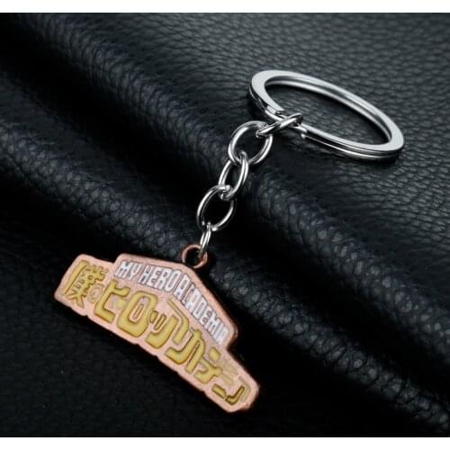 Japan Comic Anime My Hero College Keychain Letter Logo Metal Pendant Car Key Chains Fashion Charms Keyring Charms Jewelry