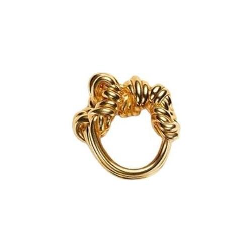 Timeless Wonder Brass Geo Twist Knot Stackable Rings for Women Designer Jewelry Cocktail Gothic Ins Runway Emo Boho Gift 1356