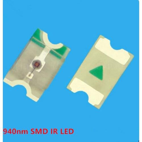 10 pcs/lot SMD Infrared IR LED 940nm Invisible emitting ligh 120 degrees 2*1.25mm For Security Camera Printer Tablet Smart home