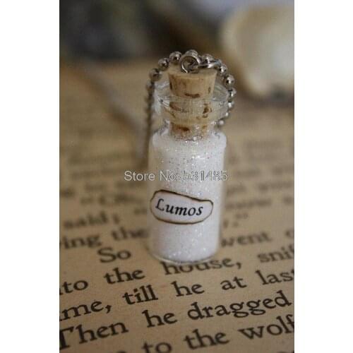 12pcs/lot Lumos Glass Bottle Necklace Potion Bottle