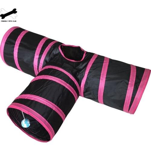 4 Way Cat Tunnel House 3 Holes Foldable Pet Channel Rolling Collapsible Cat Toy Dog Training Outdoor Playing Pet Supplies