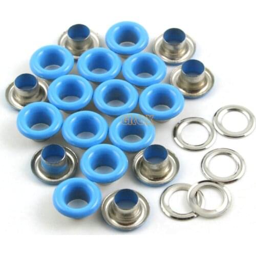 800 Set 8*4*4mm (Outer diameter * Inner diameter * Height) Blue Round Eyelet Grommet