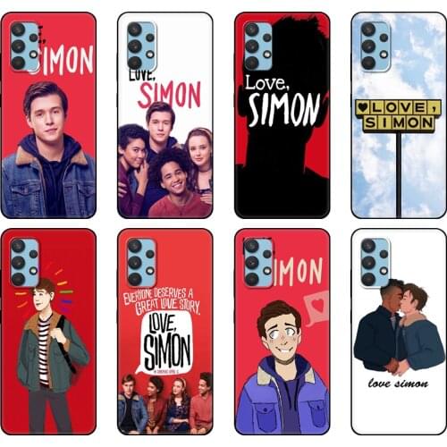 Black tpu Case For Samsung galaxy A32 A42 A52 A72 4g 5g S21 PLUS ultra back cover Love Simon
