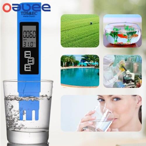 Digital Water Quality Tester TDS EC Meter Range 0-9990 Multifunctional Water Purity Temperature Meter TEMP PPM Tester