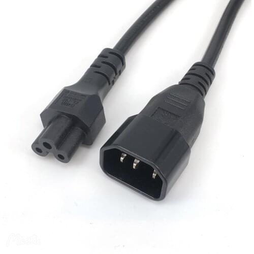 20cm IEC 320 C14 Male Plug to C5 Female Adapter Cable IEC 3 Pin Male to C5 , PDU UPS Power Converter Cord
