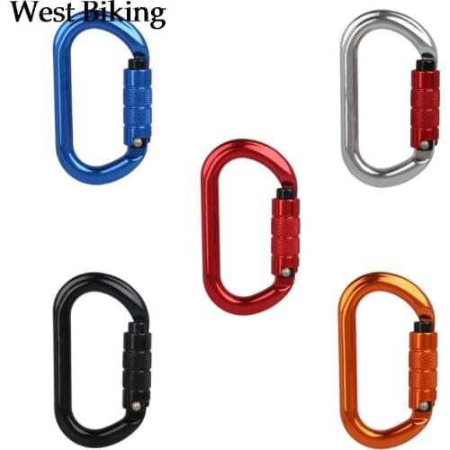 25KN Climbing Carabiner O Shape Safety Auto Master Screw Lock Hook Outdoor Mountaineering Caving Rock Buckle Carabiner