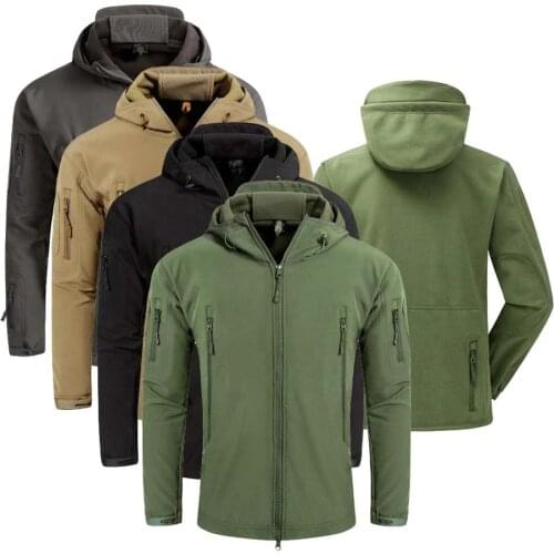 Mens Softshell Army Military Tactical Jacket Camouflage Waterproof Combat Jacket Hoody Coat Army Uniform Jacket Windbreaker