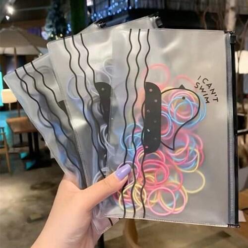 [100 PCS] Basic High Elastic Hair Rope Headdress Rubber Band Hair Rope Female Hair Simple Rubber Band