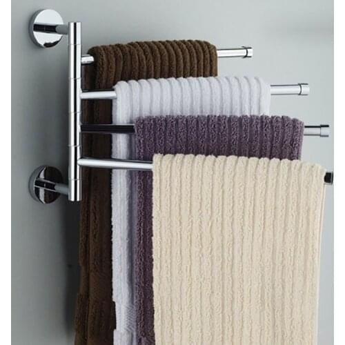 Stainless Steel Towel Bar Rotating Towel Rack Bathroom Kitchen Wall-mounted Towel Polished Rack Holder Hardware Accessory