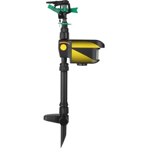 Solar Power Motion-Activated Animal Repeller Yard Enforcer Motion-Activated Sprinkler with 3 Time Modes Spray Angle amp Sprinkle