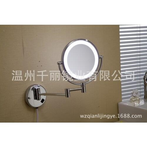 Factory direct copper mirror with LED wall mounted mirror round with rechargeable mirror