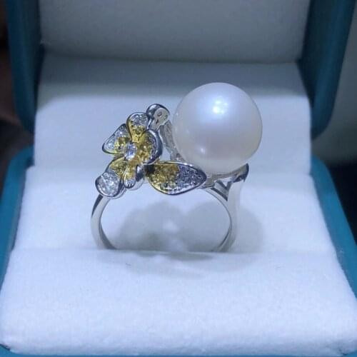 Flower Hot 925 Sterling Silver Adjustable Ring Settings Findings Mountings Parts for Beads Stones Pearls, 5pcs/lot