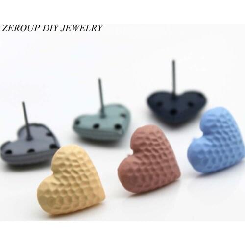 Heart Shape 6 colors Stud Earrings For Women Girl Fashion Lovely Ear Jewelry