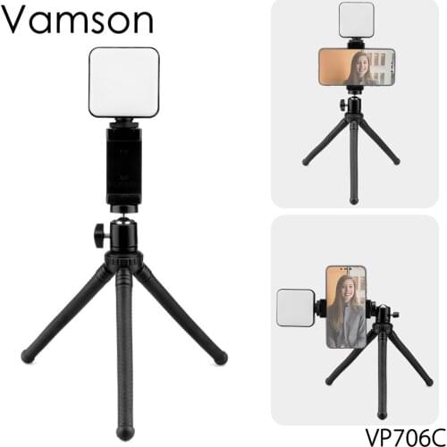 Vamson Tripod of Octopus with 360 Degree Rotation Indoor and Outdoor Zoom Lighting Lamp Kit for Live Broadcast Telework VP706C