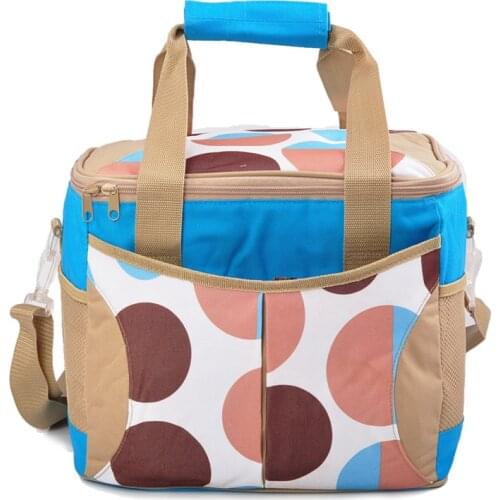 Handbag Polka Dot Top Grade Waterproof Portable Fabric Thermal Cooler Bag Car Trunk Freezer Men suitcase Picnic Bags handbag