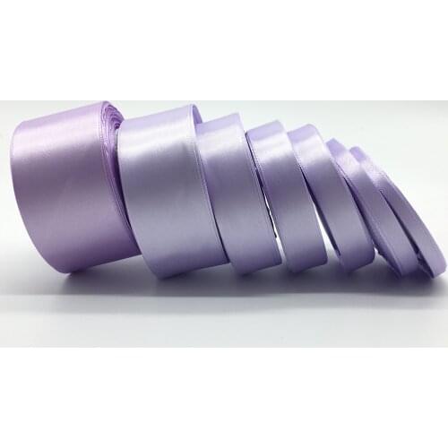 6mm 10mm 15mm 20mm 25mm 38mm 50mm(1Roll 25yds)Light purple Satin Ribbon Wedding Party Decoration Invitation Card Gift Packing