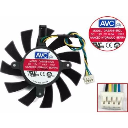 AVC DASA0815R2U P001 DC 12V 0.60A 75x75x15mm Server Cooling Fan