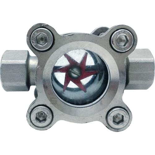 Quincunx 1/2" 3/4" 1" 1-1/4" 1-1/2" 2" BSPT Female 304 Stainless Window Sight Glass Flow Indicator With Impeller Water Oil