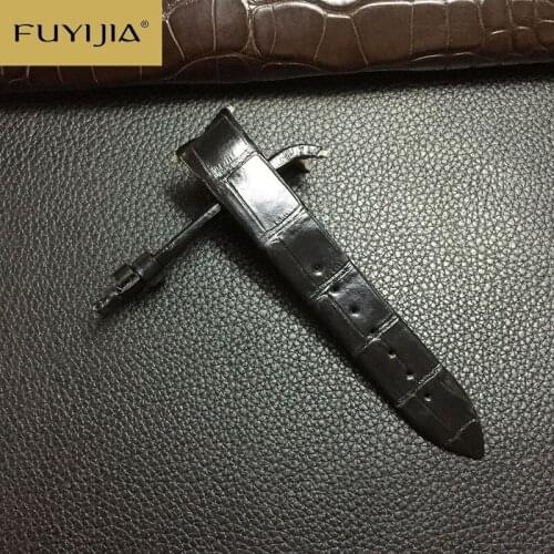 FUYIJIA 18MM 21MM Women Watch Band Custom LIMELIGHT GALA Strap Handmade Alligator Watchbands Waterproof Crocodile Leather Belt
