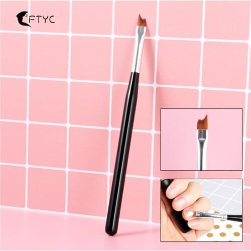 1pc Acrylic Nail Art Brush Black Wooden Handle Half Moon Shape French UV Gel Painting Brush Nail Salon Supplies and Tools