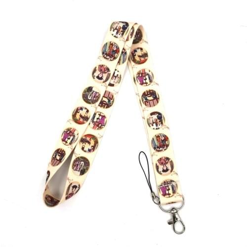 10Pcs Anime Cartoon Neck Strap Keychain Lanyard For Keys ID Badge Holder Neckband Mobile Phone Straps Webbing Ribbon Hang Rope