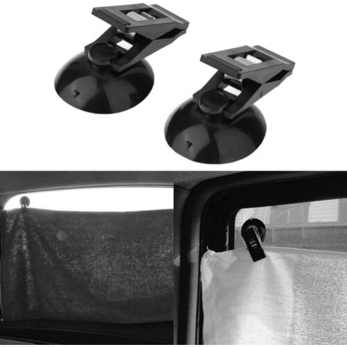 2 Pcs/Lot Car Window Mount Suction Sucker Clips Hook Holders For Sun Shade Curtain Cloth Cards Ticket Black Stuffqiang